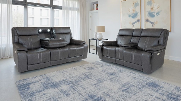 Picture of Cruise Leather Grey Sofa