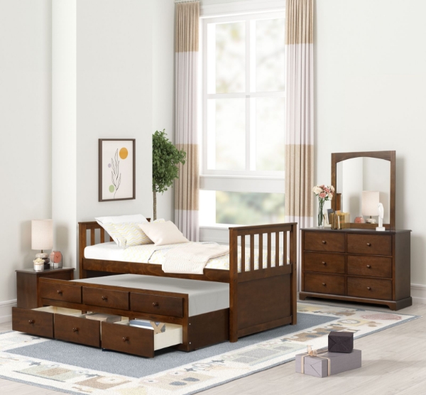 Picture of Aurora Brown Twin Captian Bed