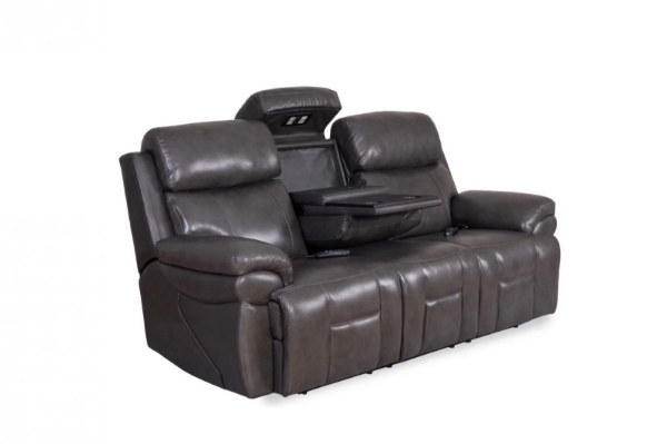 Picture of Maddox Power Grey Leather Sofa