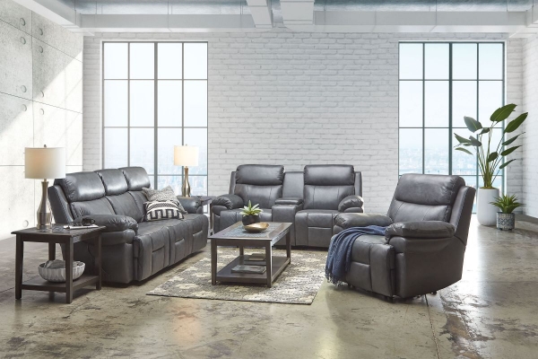 Picture of Maddox Power Grey Leather Sofa