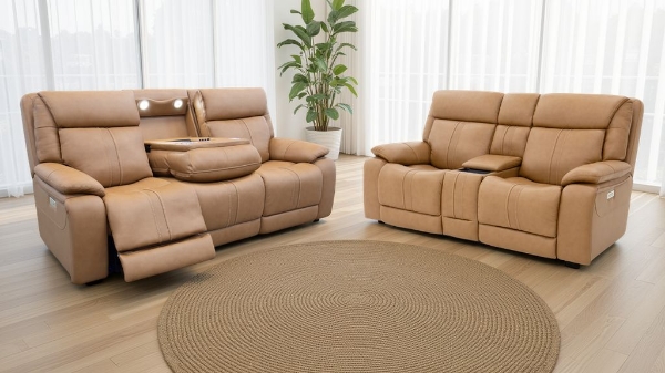 Picture of Cruise Leather Tan Loveseat