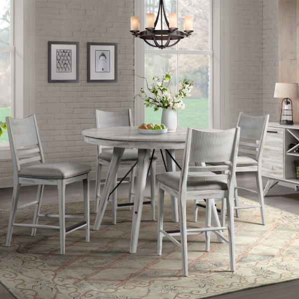 Picture of Modern Rustic Round Table with 4 Chairs