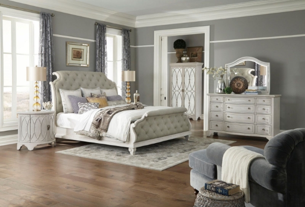 Picture of Jasper King Upholstered Sleigh Bed