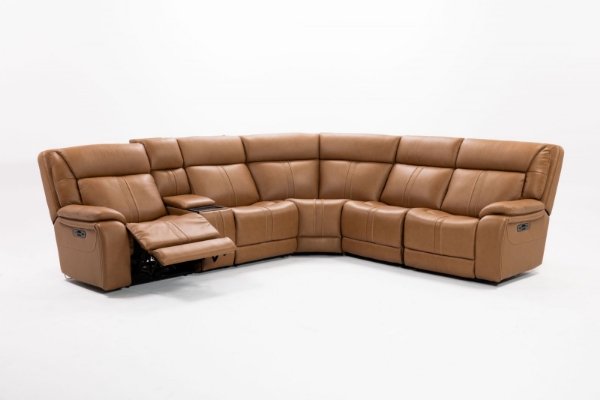 Picture of Kilmer 6 Piece Power Tan Sectional