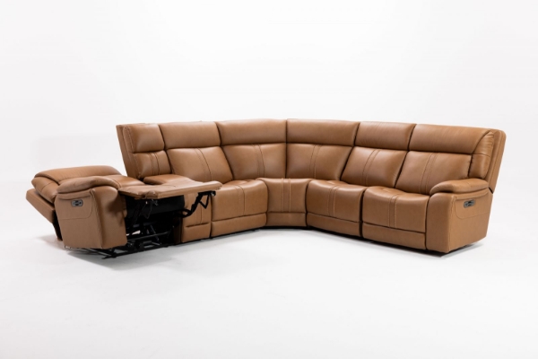 Picture of Kilmer 6 Piece Power Tan Sectional