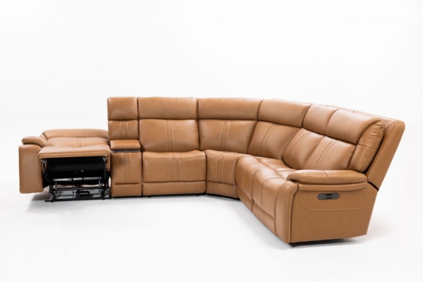 Picture of Kilmer 6 Piece Power Tan Sectional