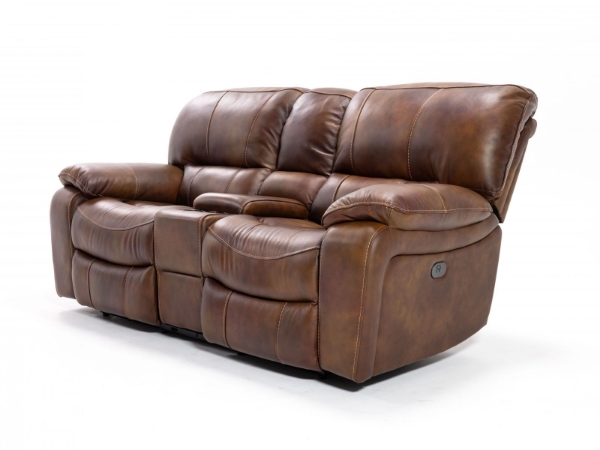 Picture of Infinity Power Leather Reclining Console Loveseat