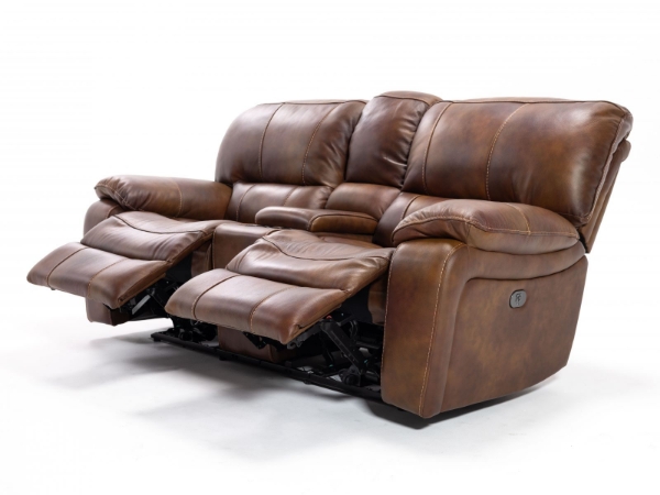 Picture of Infinity Power Leather Reclining Console Loveseat