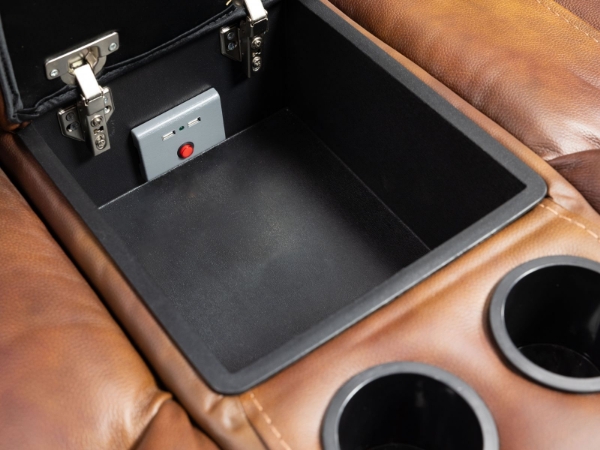 Picture of Infinity Power Leather Reclining Console Loveseat