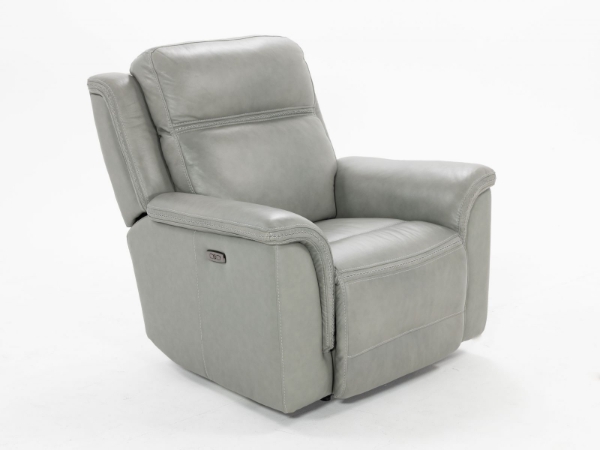 Picture of Moccasin Stitch Grey Power Recliner