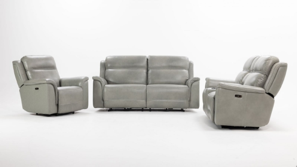 Picture of Moccasin Stitch Grey Power Recliner