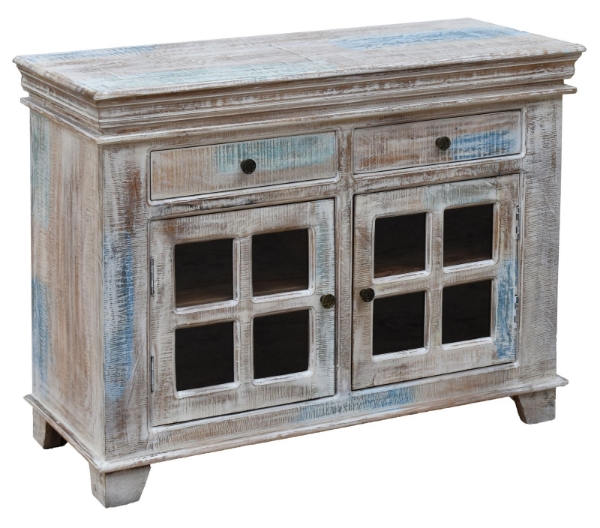 Picture of Kirsi 2 Drawer and Door Windowpane Cabinet