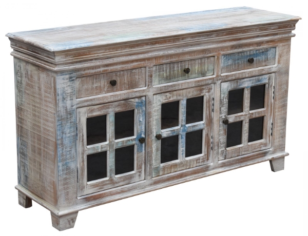 Picture of Kirsi 3 Drawer and Door Windowpane Cabinet