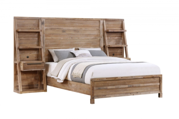 Picture of Byron Bay Brown Queen Bed with Piers