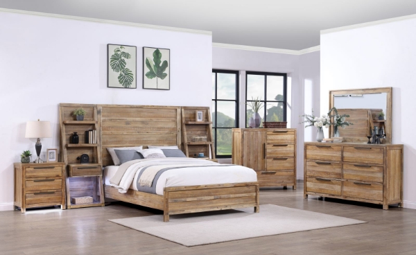 Picture of Byron Bay Brown Queen Bed with Piers