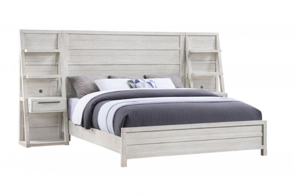 Picture of Byron Bay White King Bed with Piers