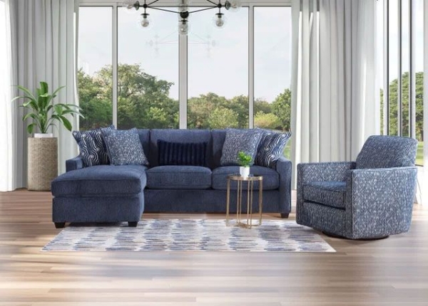 Picture of Bowmore Navy Sofa Chaise