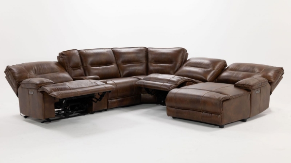 Picture of Flint II 6 Piece Brown Power Sectional RAF Chaise