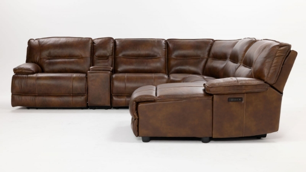 Picture of Flint II 6 Piece Brown Power Sectional RAF Chaise
