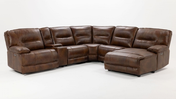 Picture of Flint II 6 Piece Brown Power Sectional LAF Chaise