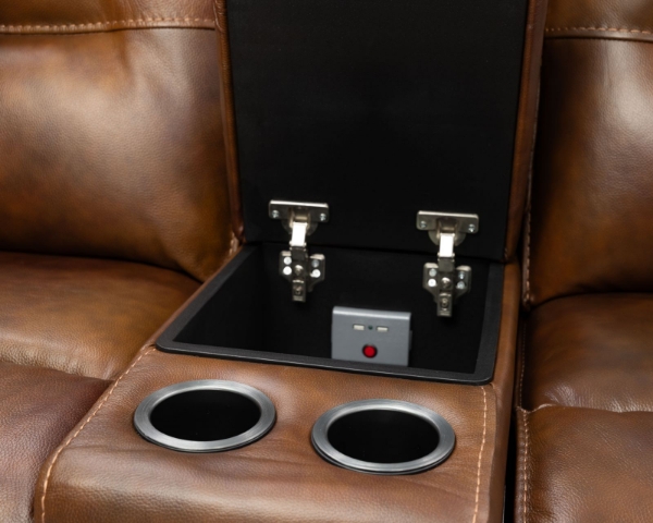 Picture of Flint II 6 Piece Brown Power Sectional LAF Chaise