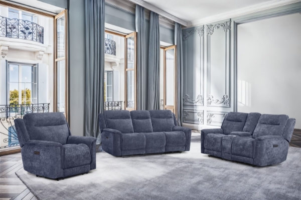 Picture of Roland Blue Console Loveseat