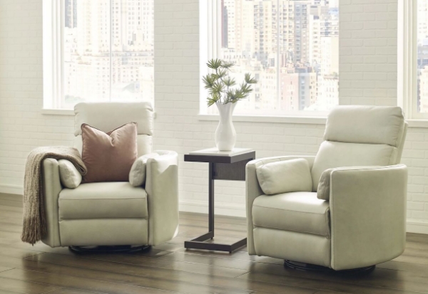 Picture of Radius Ivory Leather Power Swivel Recliner