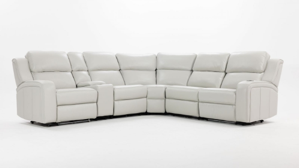 Picture of Mirage 5 Piece Fog Sectional with 2 Armless Chairs