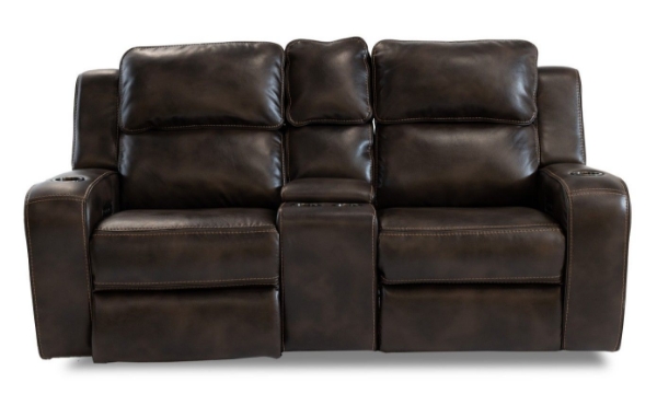 Picture of Mirage Brown Power Reclining Console Loveseat