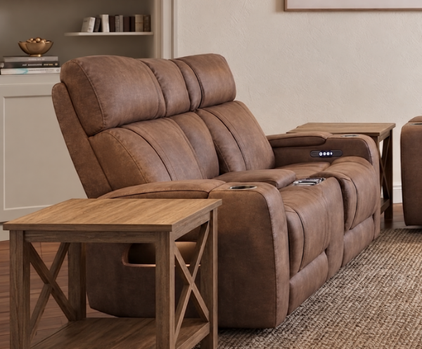 Picture of PHANTOM BROWN POWER CONSOLE LOVESEAT