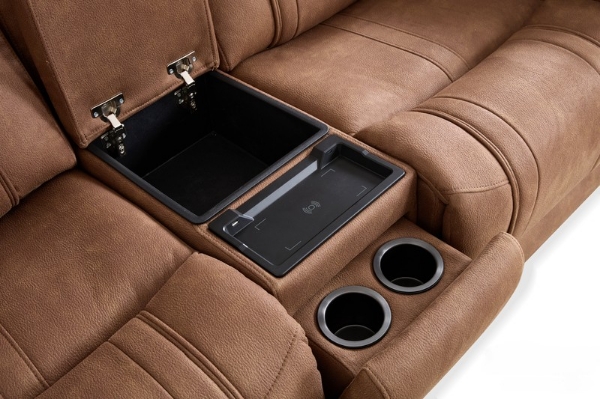Picture of PHANTOM BROWN POWER CONSOLE LOVESEAT